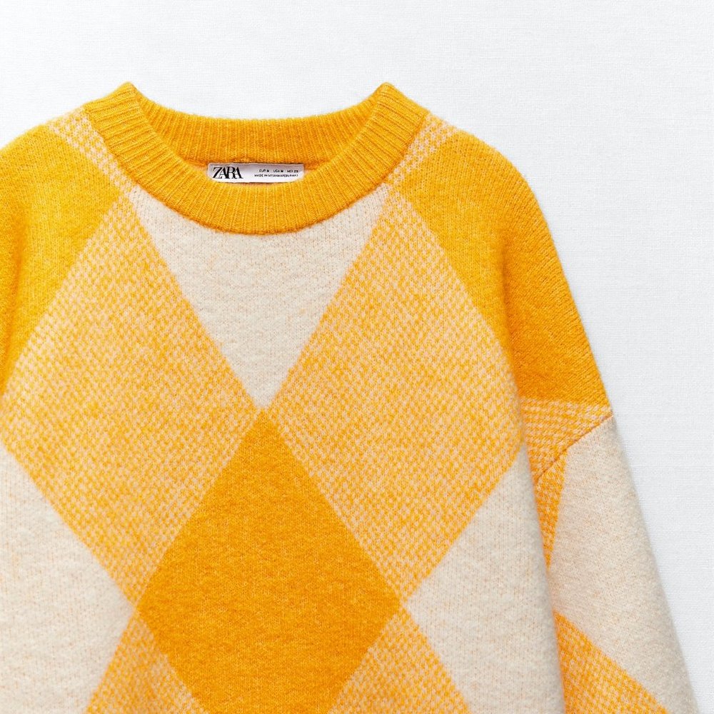 Zara Argyle Jacquard Knit Sweater - Picture 8 of 8